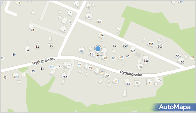 Radlin, Rydułtowska, 72, mapa Radlin