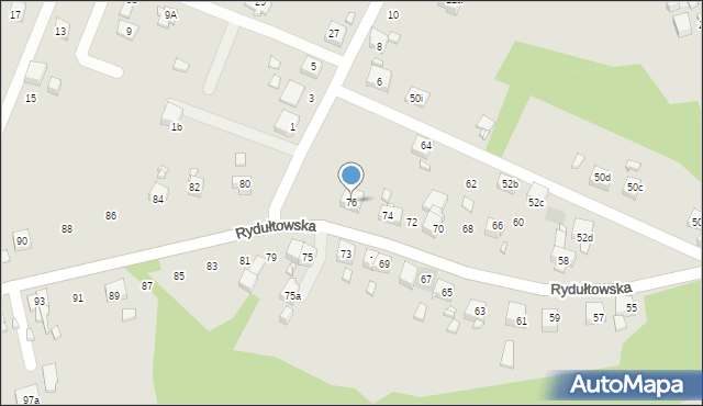 Radlin, Rydułtowska, 76, mapa Radlin