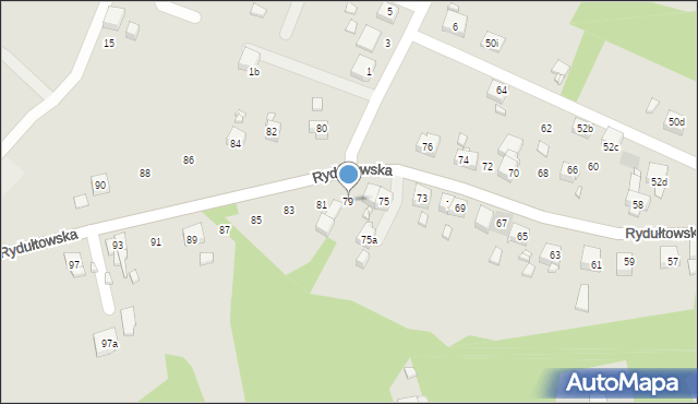 Radlin, Rydułtowska, 79, mapa Radlin