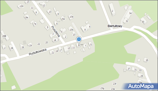 Radlin, Rydułtowska, 9, mapa Radlin