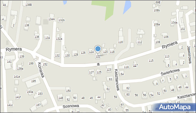 Radlin, Rymera Józefa, 122, mapa Radlin