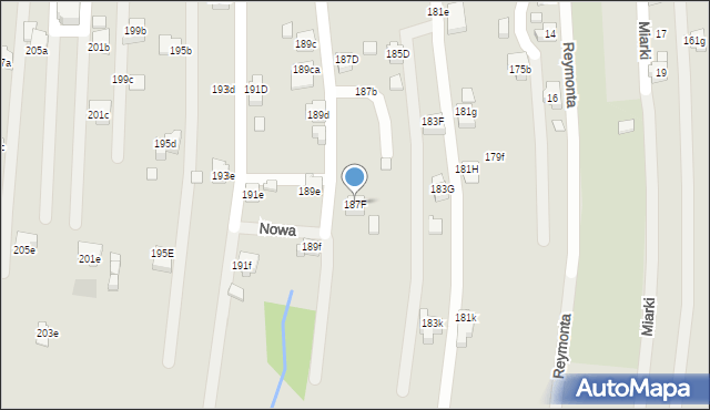 Radlin, Rymera Józefa, 187F, mapa Radlin