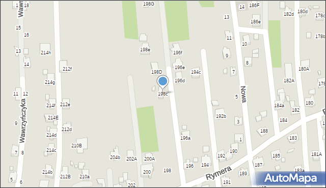 Radlin, Rymera Józefa, 198c, mapa Radlin