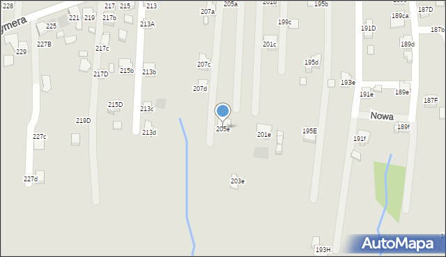 Radlin, Rymera Józefa, 205e, mapa Radlin