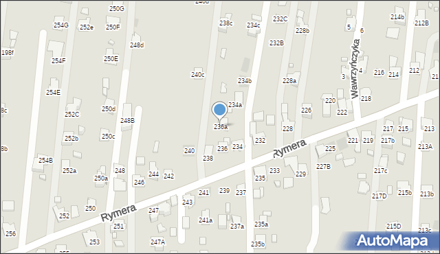 Radlin, Rymera Józefa, 236a, mapa Radlin