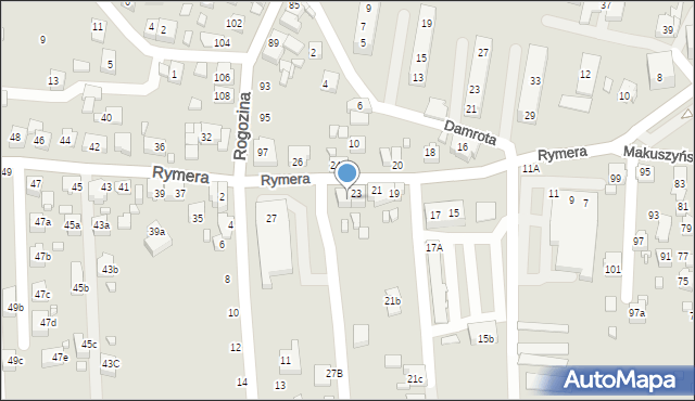 Radlin, Rymera Józefa, 25/23, mapa Radlin