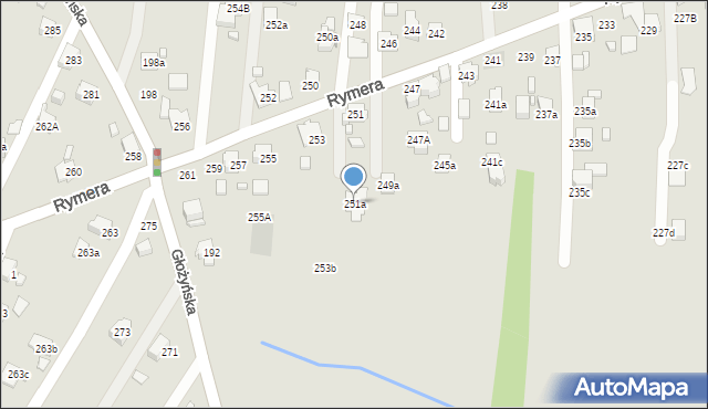 Radlin, Rymera Józefa, 251a, mapa Radlin