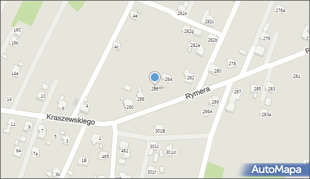 Radlin, Rymera Józefa, 286, mapa Radlin