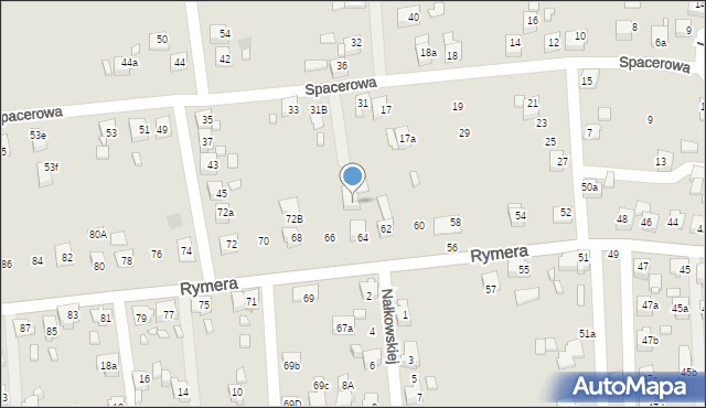 Radlin, Rymera Józefa, 64a, mapa Radlin