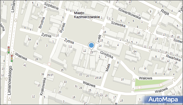 Radom, Rynek, 13, mapa Radomia