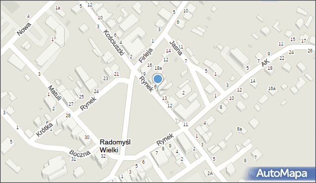 Radomyśl Wielki, Rynek, 15, mapa Radomyśl Wielki