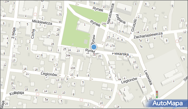 Radymno, Rynek, 21, mapa Radymno