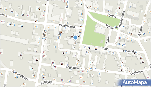 Radymno, Rynek, 26, mapa Radymno