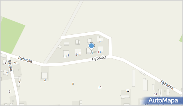 Radziądz, Rybacka, 11, mapa Radziądz