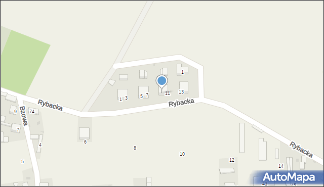 Radziądz, Rybacka, 9, mapa Radziądz