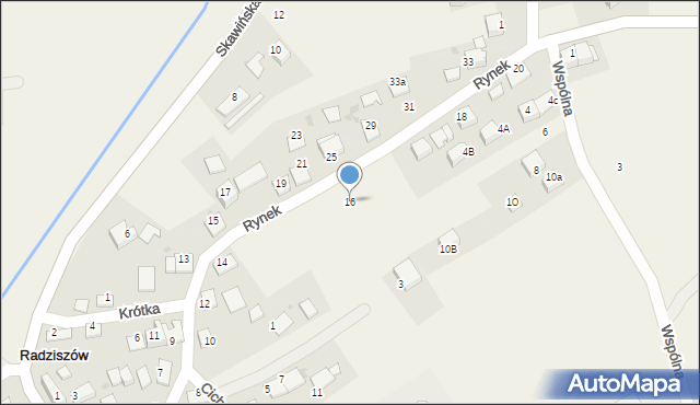 Radziszów, Rynek, 16, mapa Radziszów
