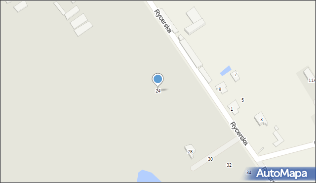 Radzymin, Rycerska, 24, mapa Radzymin