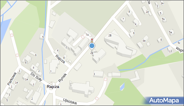 Rajcza, Rynek, 2a, mapa Rajcza