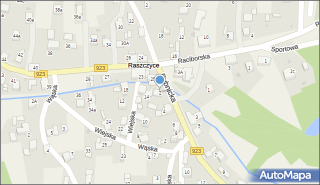 Raszczyce, Rybnicka, 2, mapa Raszczyce