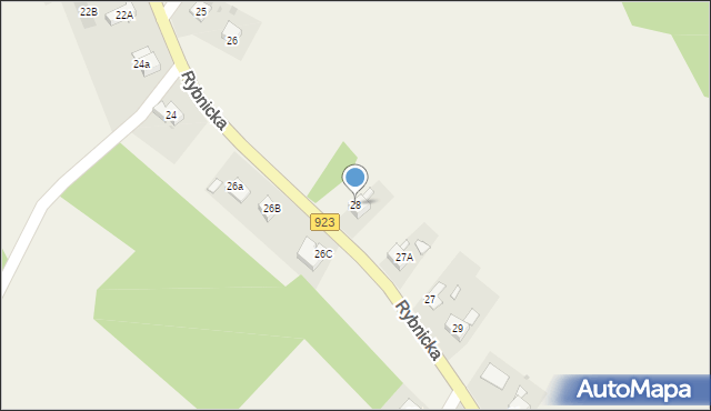 Raszczyce, Rybnicka, 28, mapa Raszczyce