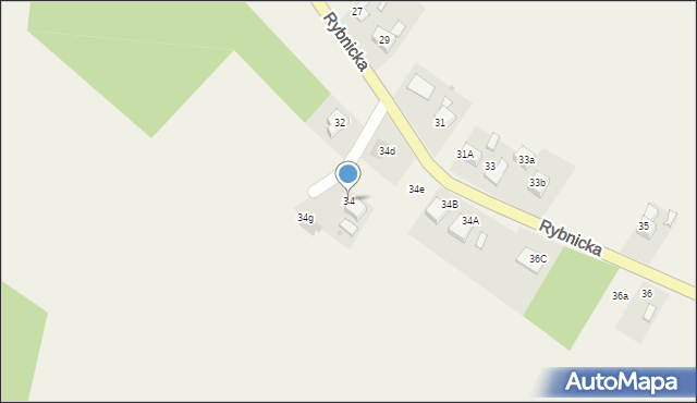 Raszczyce, Rybnicka, 34, mapa Raszczyce