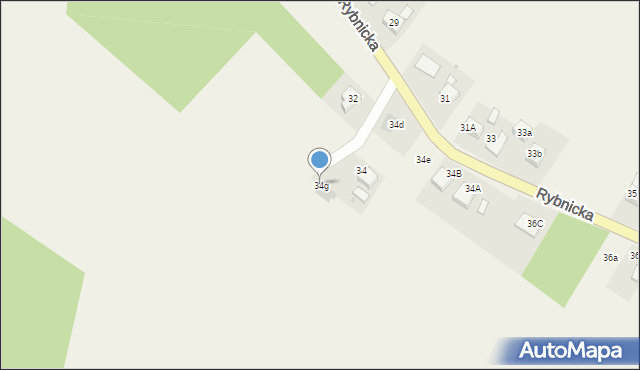 Raszczyce, Rybnicka, 34g, mapa Raszczyce