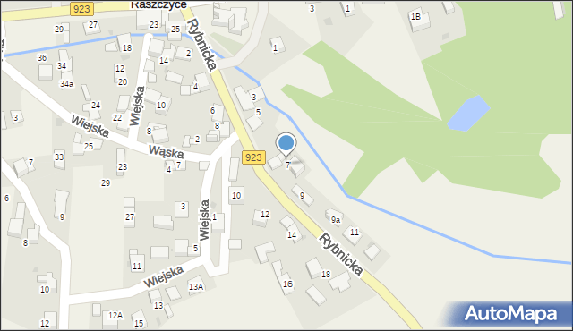 Raszczyce, Rybnicka, 7, mapa Raszczyce