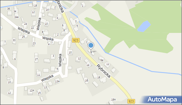 Raszczyce, Rybnicka, 9, mapa Raszczyce