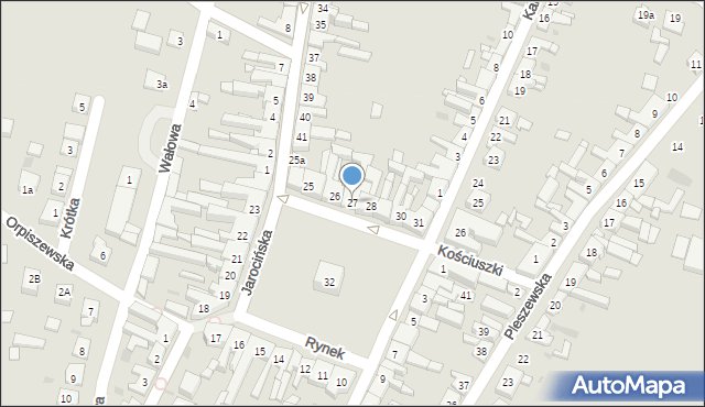 Raszków, Rynek, 27, mapa Raszków