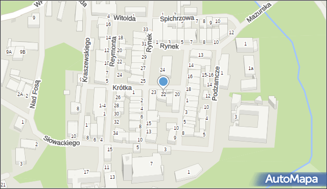 Reszel, Rynek, 22, mapa Reszel