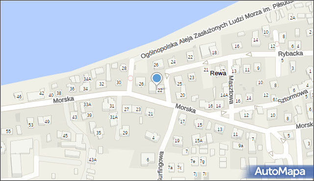 Rewa, Rybacka, 27, mapa Rewa