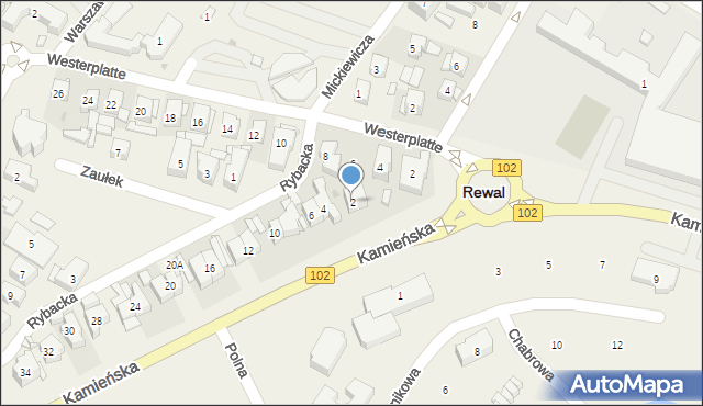 Rewal, Rybacka, 2, mapa Rewal