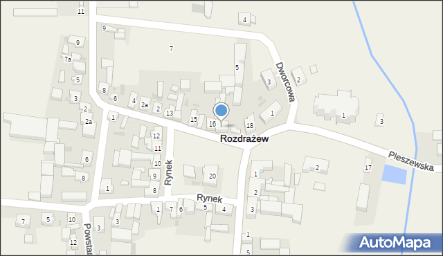 Rozdrażew, Rynek, 17, mapa Rozdrażew