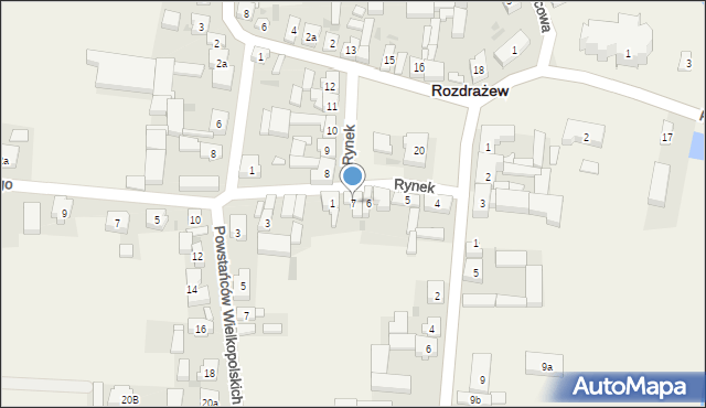 Rozdrażew, Rynek, 7, mapa Rozdrażew