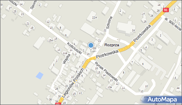 Rozprza, Rynek Piastowski, 18, mapa Rozprza