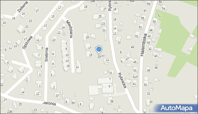 Ruda Śląska, Rybnicka, 13, mapa Rudy Śląskiej