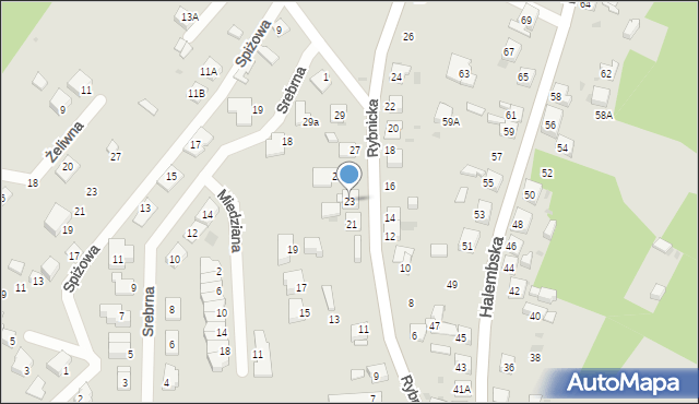 Ruda Śląska, Rybnicka, 23, mapa Rudy Śląskiej