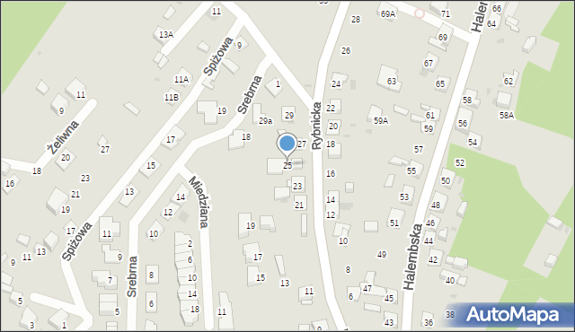 Ruda Śląska, Rybnicka, 25, mapa Rudy Śląskiej