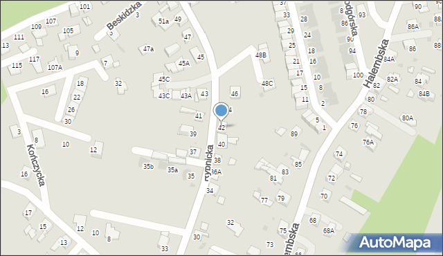 Ruda Śląska, Rybnicka, 42, mapa Rudy Śląskiej