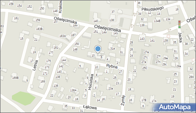 Ruda Śląska, Rybna, 8, mapa Rudy Śląskiej