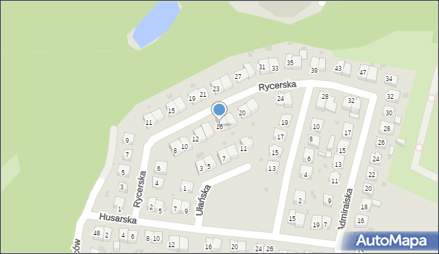 Ruda Śląska, Rycerska, 16, mapa Rudy Śląskiej