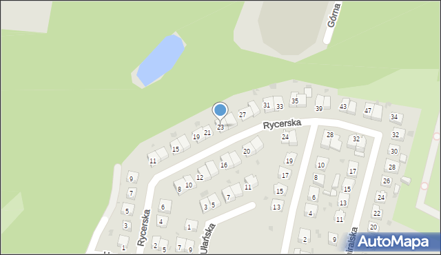 Ruda Śląska, Rycerska, 23, mapa Rudy Śląskiej