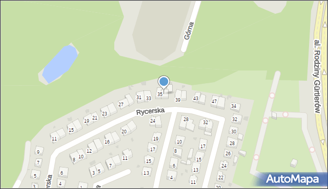 Ruda Śląska, Rycerska, 37, mapa Rudy Śląskiej
