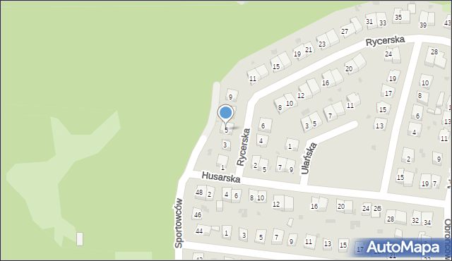 Ruda Śląska, Rycerska, 5, mapa Rudy Śląskiej