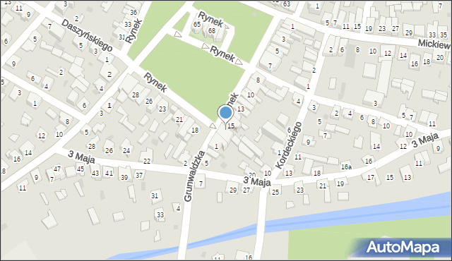 Rudnik nad Sanem, Rynek, 16, mapa Rudnik nad Sanem