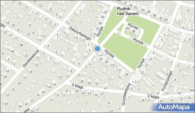 Rudnik nad Sanem, Rynek, 29, mapa Rudnik nad Sanem