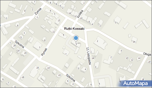 Rutki-Kossaki, Rynek, 1, mapa Rutki-Kossaki