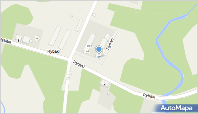 Rybaki, Rybaki, 20A, mapa Rybaki