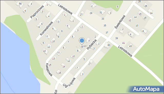 Rybakowo, Rybacka, 6, mapa Rybakowo