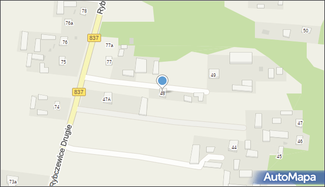 Rybczewice Drugie, Rybczewice Drugie, 48, mapa Rybczewice Drugie